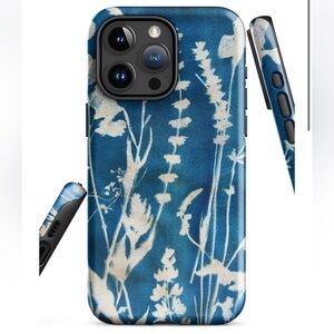 Handmade Floral Denim Cyanotype Blue & White iPhone 12 Pro Case